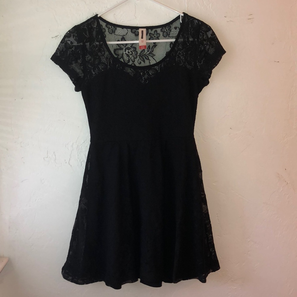 Simple black dress with lace